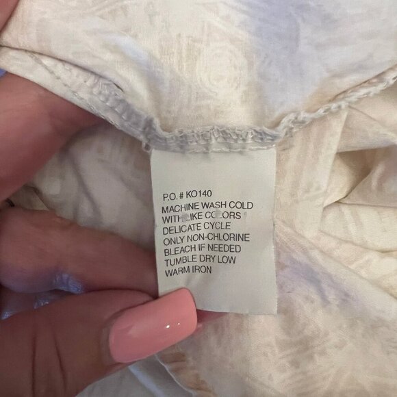 Men's Natural Issue Short Sleeve Patterned Cotton Shirt, Size Large Tall - Picture 8 of 10